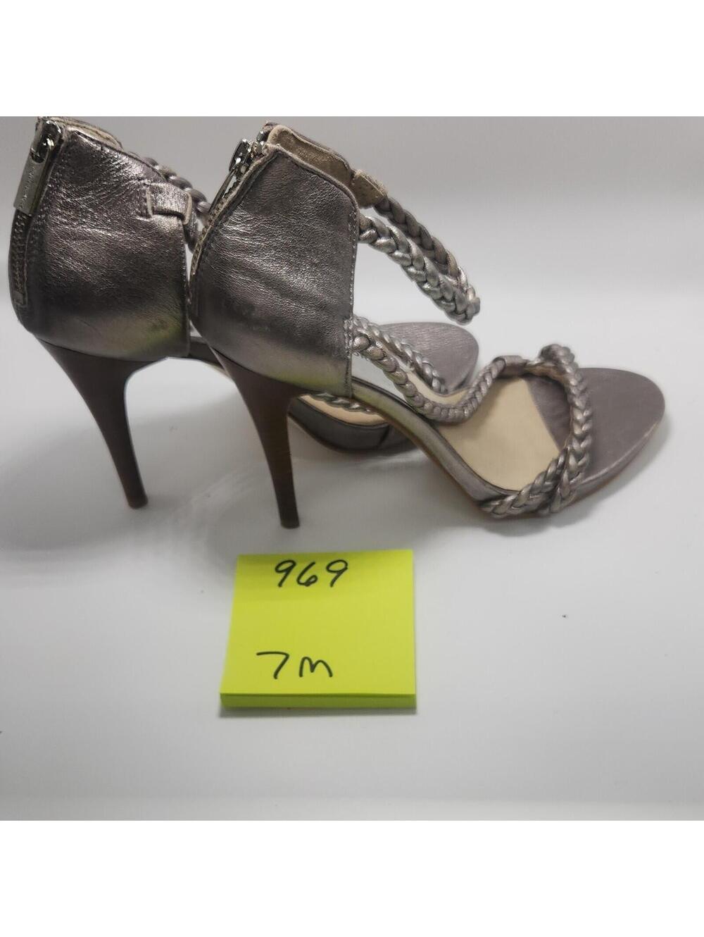 Michael Kors Women’s Leather Strappy Open Toe Zip Stiletto Heel Silver 7M - Picture 5 of 6